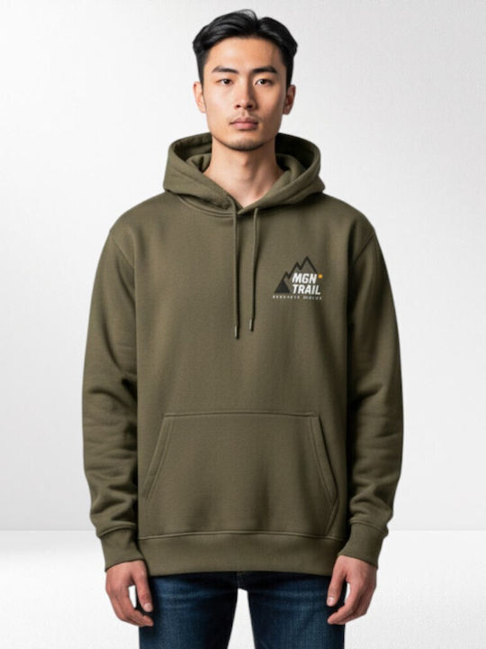 Magnetic North Sweatshirt with Hood Brown