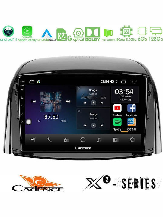 Cadence Car Audio System for Renault Koleos 2007-2015 (Bluetooth/USB/WiFi/GPS/Apple-Carplay/Android-Auto) with Touch Screen 9"