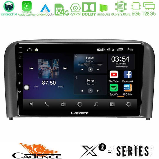 Cadence Ηχοσύστημα Αυτοκινήτου για Volvo S80 1998-2006 (Bluetooth/USB/WiFi/GPS/Apple-Carplay/Android-Auto) με Οθόνη Αφής 9"