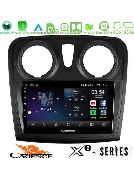 Cadence Car Audio System for Dacia Dokker 2014-2021 (Bluetooth/USB/WiFi/GPS/Apple-Carplay/Android-Auto) with Touch Screen 9"
