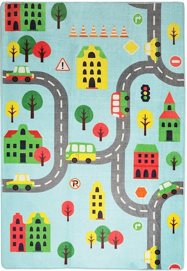 Chilai Home Kinder Teppich Straße Blau 150x200cm
