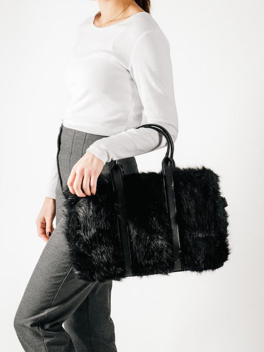 The Shoemart Fur Women's Handbag Black