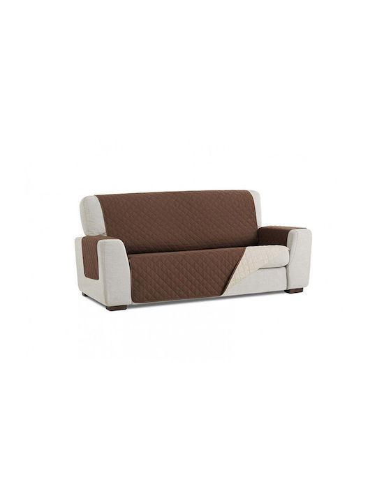Sofazip Ελαστικό Κάλυμμα Πενταθέσιου Καναπέ Brown - Beige 240εκ.