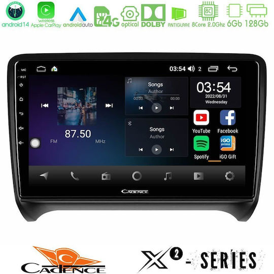 Cadence Ηχοσύστημα Αυτοκινήτου για Audi TT 2006-2013 (Bluetooth/USB/WiFi/GPS/Apple-Carplay/Android-Auto) με Οθόνη Αφής 9"