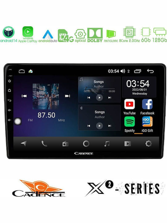 Cadence Auto-Audiosystem für Fiat Panda 2003-2012 (Bluetooth/USB/WiFi/GPS/Apple-Carplay/Android-Auto) mit Touchscreen 9"
