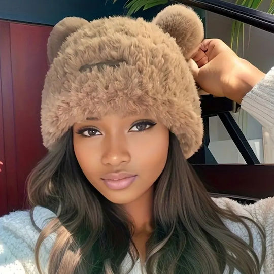 Feminin Earmuff Tricotat în culoarea Maro