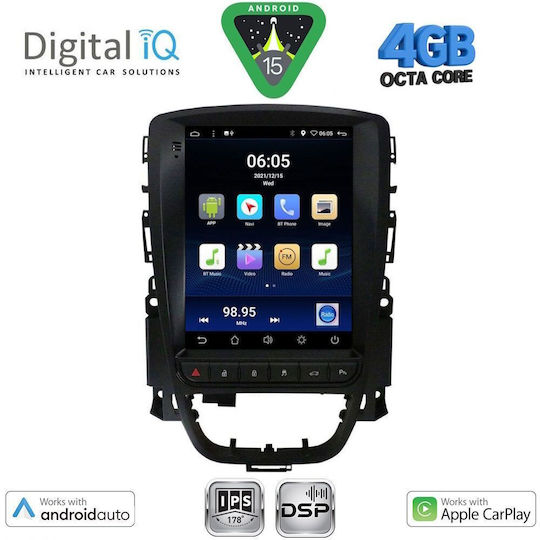 Digital IQ Car Audio System for Opel Astra 2011-2016 (Bluetooth/USB/AUX/WiFi/GPS/Apple-Carplay/Android-Auto) with Touch Screen 9.7"