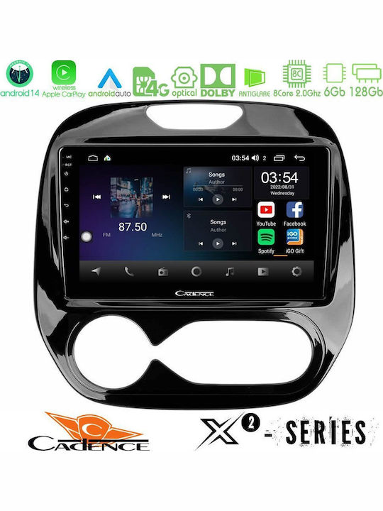 Cadence Auto-Audiosystem für Renault Erfassen 2013-2019 mit Klima (Bluetooth/USB/WiFi/GPS/Apple-Carplay/Android-Auto) mit Touchscreen 9"