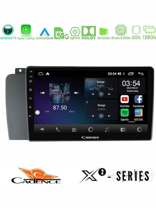 Cadence Car Audio System for Volvo S60 2004-2009 (Bluetooth/USB/WiFi/GPS/Apple-Carplay/Android-Auto) with Touch Screen 9"