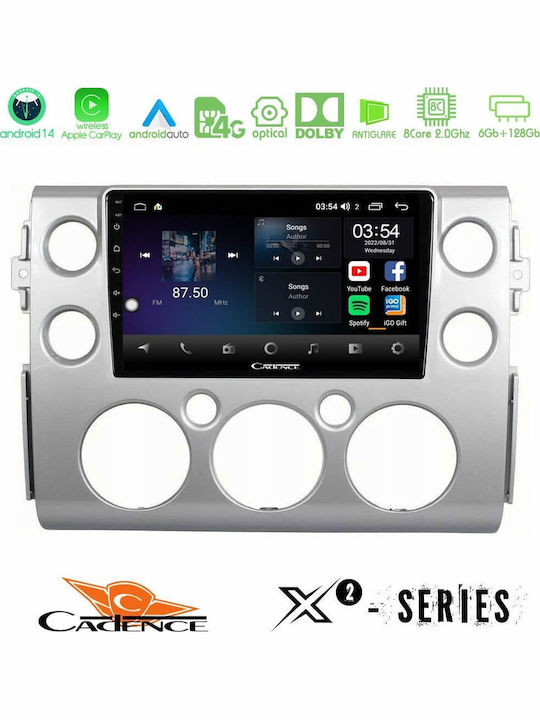 Cadence Car Audio System for Toyota FJ 2007-2014 (Bluetooth/USB/WiFi/GPS/Apple-Carplay/Android-Auto) with Touch Screen 9"