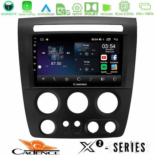 Cadence Car Audio System Hummer H3 2005-2009 (Bluetooth/USB/WiFi/GPS/Apple-Carplay/Android-Auto) with Touch Screen 9"