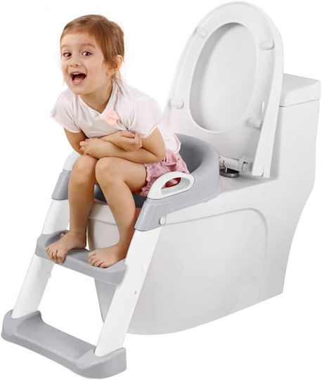 Little Mom Scaun De Toaletă Pentru Copii Mici Gri Cu Mânere