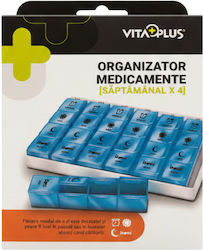 Vita Plus Weekly Medication Organizer 28 Compartments Compact Portable Design