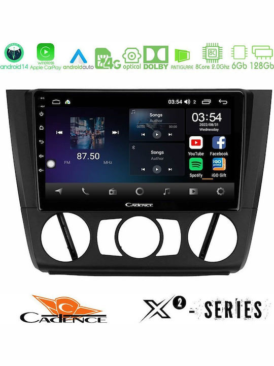Cadence Sistem Audio Auto pentru BMW E81 / E82 / E87 2007-2011 cu A/C (Bluetooth/USB/WiFi/GPS/Apple-Carplay/Android-Auto) cu Ecran Tactil 9"