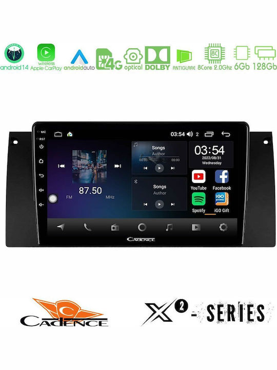 Cadence Ηχοσύστημα Αυτοκινήτου για BMW X5 (E53) 2002 2005 (Bluetooth/USB/WiFi/GPS/Apple-Carplay/Android-Auto) με Οθόνη Αφής 9"