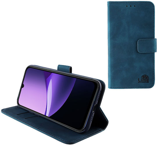 Lime Essential Magnet Book Synthetic Leather Blue (Redmi 15C)