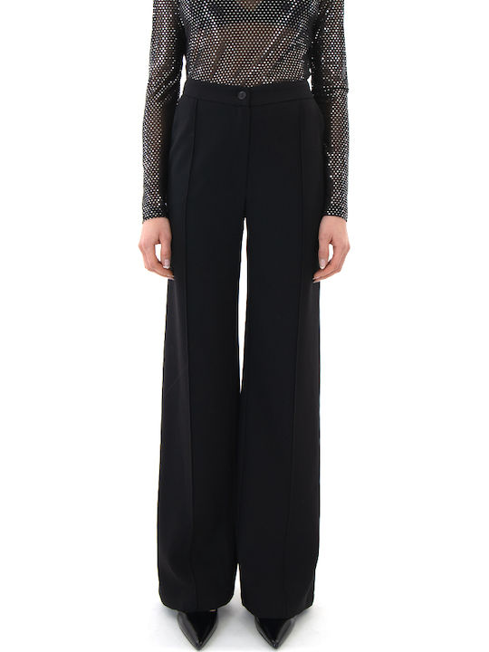Zoya Women's Fabric Trousers Straight Line Black