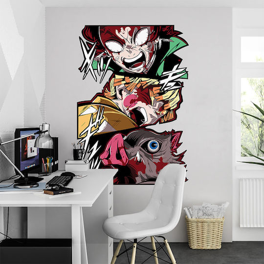 Αυτοκόλλητο Τοίχου Tanjiro X Zenitsu X Inosuke Demon Slayer Stick2430 130cm