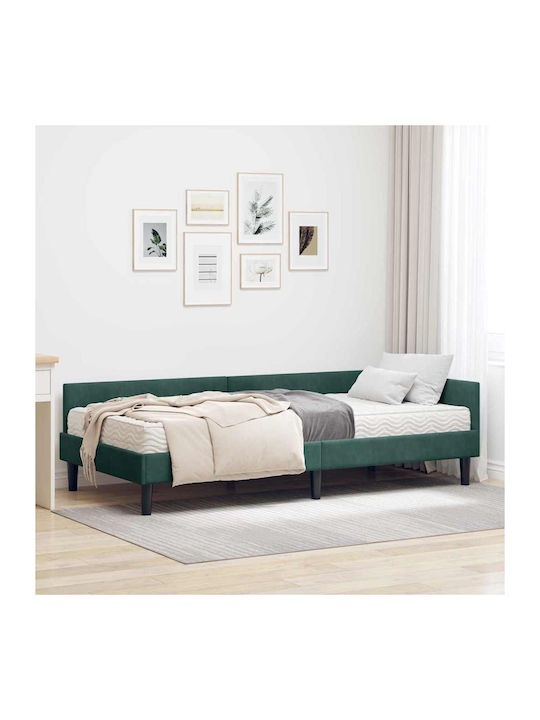 vidaXL Einzelbett Mit Samt Grüner Samt Mit Latt...