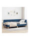 Bett Einzelbett Mit Stoff bezogen Blue mit Latten & Matratze 94x200cm