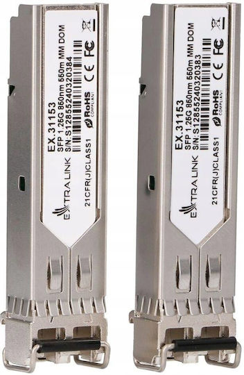 Ubiquiti Extralink SFP 1.25G Transceiver 2 Pack 850nm Multi Mode 0.55km LC UPC 2 Pieces