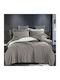 SpitiBazaar Bettwäsche-Set King Size mit Gummiband 220x240+30cm. Dark Gray 4Stück