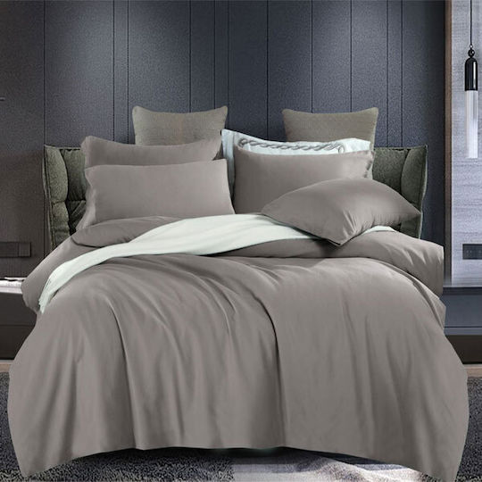 SpitiBazaar Sheet Sets King Size with Elastic 220x240+30cm. Dark Gray 4pcs