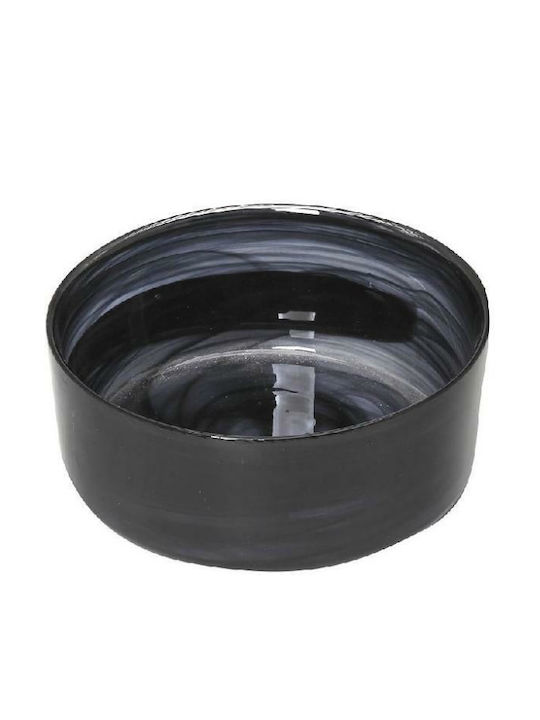 Alabaster Glass Salad Bowl Black 11x11cm