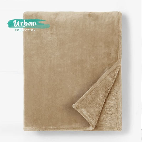 Fleece Blanket Super Double 220x240cm Beige