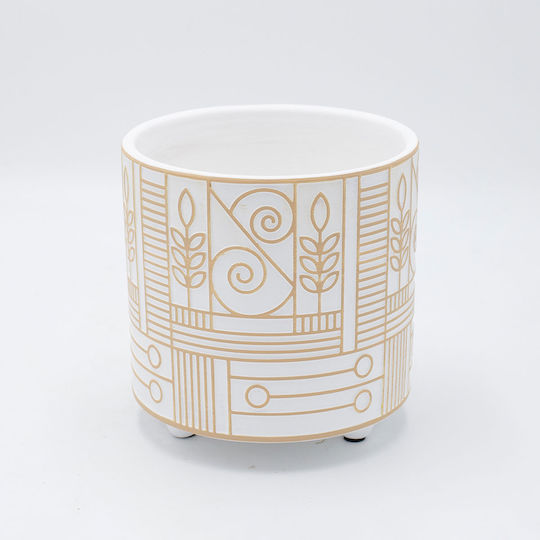 Planter Ceramic White 17x17x16.5cm.