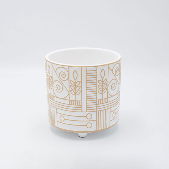 Planter Ceramic White 13.5x13.5x13.5cm.