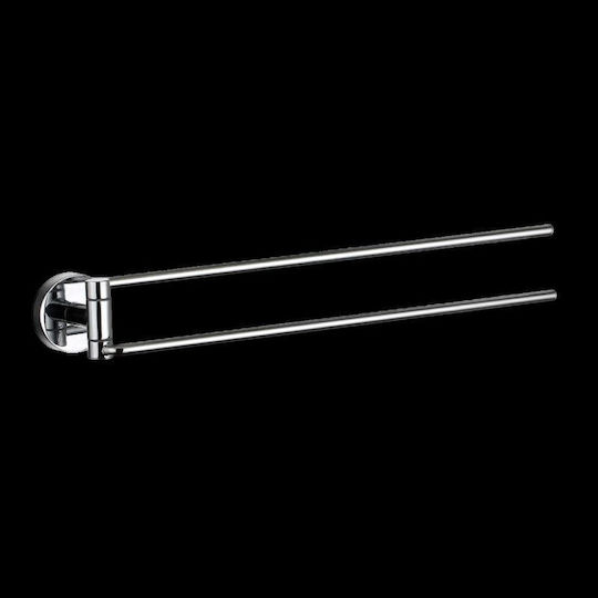 Gloria Towel Rack II Double Wall-Mounted Bathroom Rail with Screws 35x6cm Silver