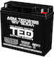 Ted Батерия 12V 18.5Ah AGM Оловно Киселинна Клема T3 181mm x 76mm x H167mm