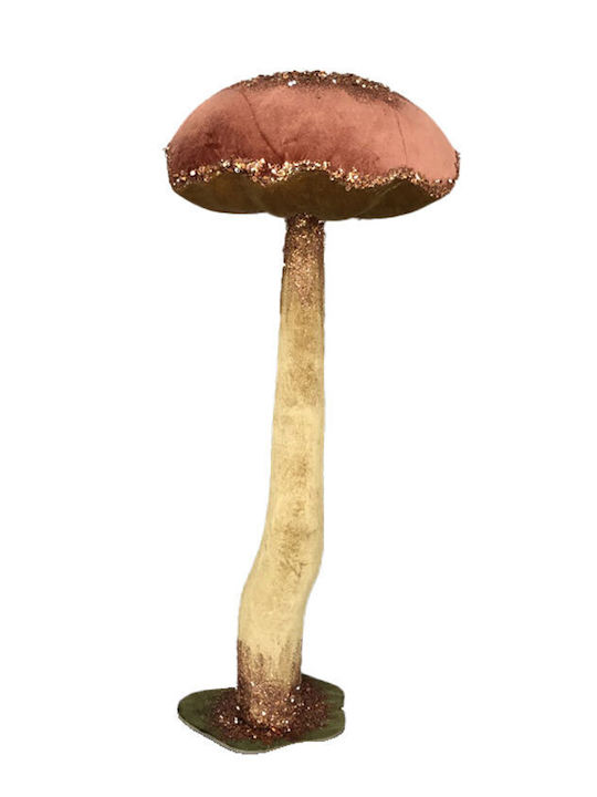 Xmas Agaricus Brocade Mushroom Foam Velvet Dusty Pink 33x33x81cm C479813