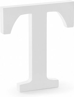 Wooden Letter T White 17.5x20 cm