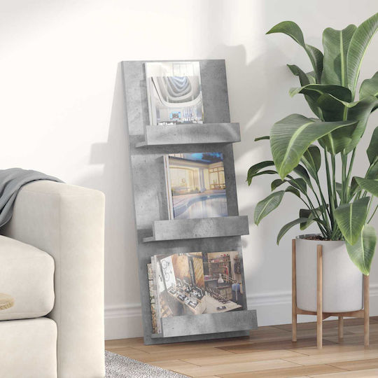 vidaXL Стойка за списания Сив 43x11x102бр 1бр