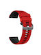 Silicone Universal Strap 22 Mm Red Black