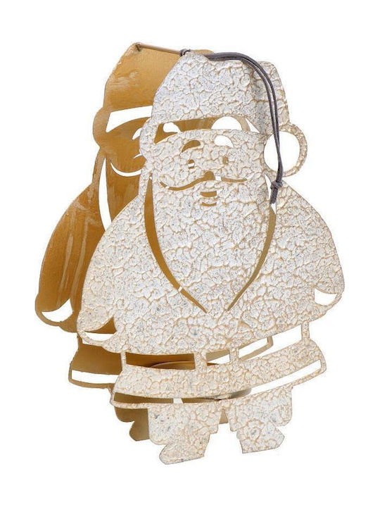 Espiel Santa Claus Christmas Metallic Bronze Candlestick 27x20cm