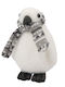 Titch Bear Christmas Decorative Penguin 10x9x18 Polyfoam White Gray Plastic