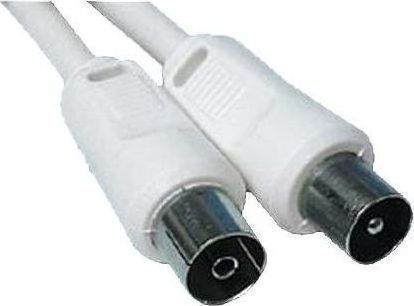 Tele CABLU TV-VIDEO Cablu Antenă Coaxial de sex masculin - Coaxial de sex feminin Alb 1.5m (CR-215)