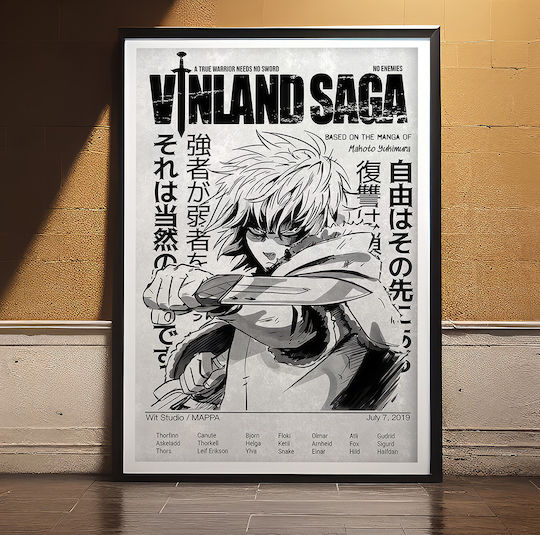 Poster Vinland Saga Thorfinn An154 21cm X 30cm White Wooden Frame