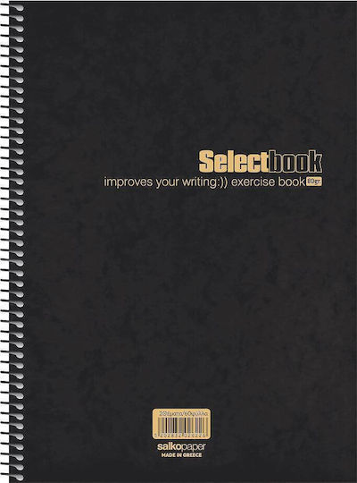 Salko Paper Spiral Notebook Ruled B5 180 Sheets 3 Subjects Select Black 1pcs