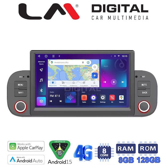 LM Digital Ηχοσύστημα Αυτοκινήτου για Fiat Panda 2012 > 2021 (Bluetooth/USB/WiFi/GPS/Apple-Carplay/Android-Auto)