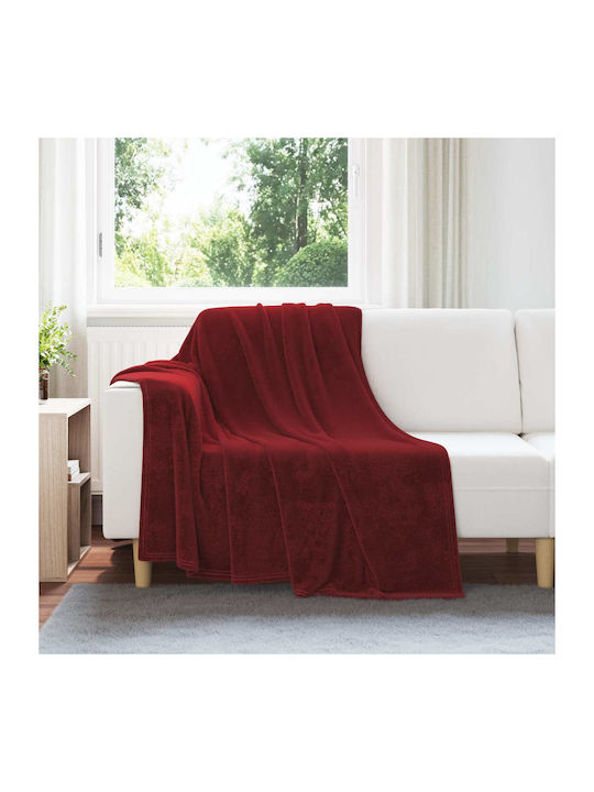 vidaXL Ριχτάρι Πολυθρόνας Fleece 150x200εκ. Βεραμάν Κόκκινο 42016818
