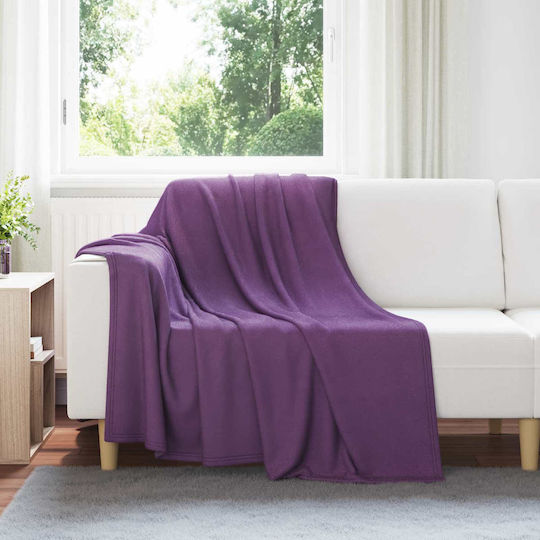 vidaXL Cuvertură Pentru Canapea De Fotoliu Polar Fleece 200x150cm Violet
