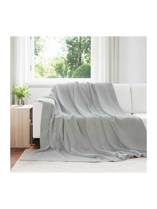 vidaXL Ριχτάρι Τριθέσιου Καναπέ Fleece 240x270εκ. Γκρι