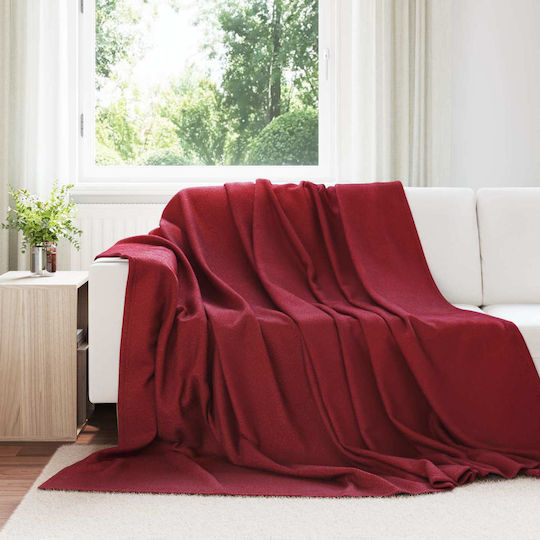 vidaXL Фотьойл Throw Полар 240x220см Верамен Червен