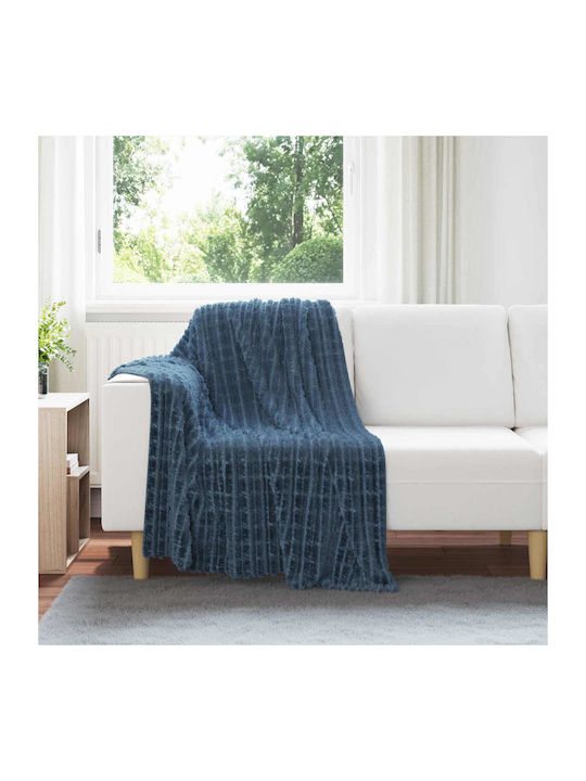 vidaXL vidaXL Armchair Throw Fleece 150x130cm Dark Blue