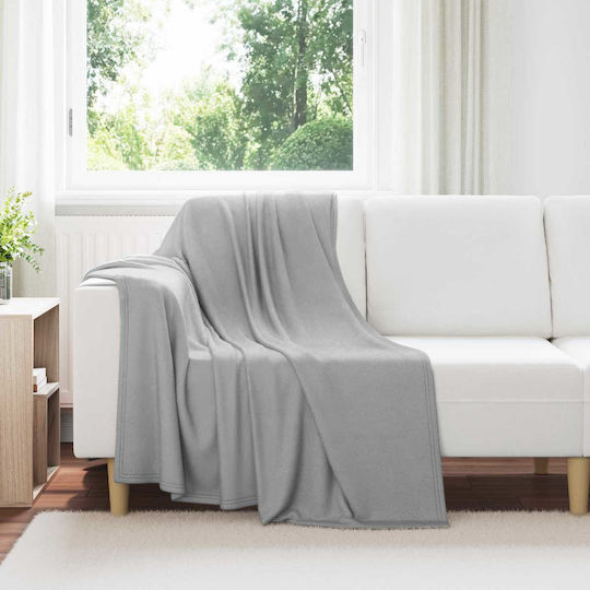vidaXL Decken & Couchdecken Sesselüberwurf Fleece 170x130cm Grau