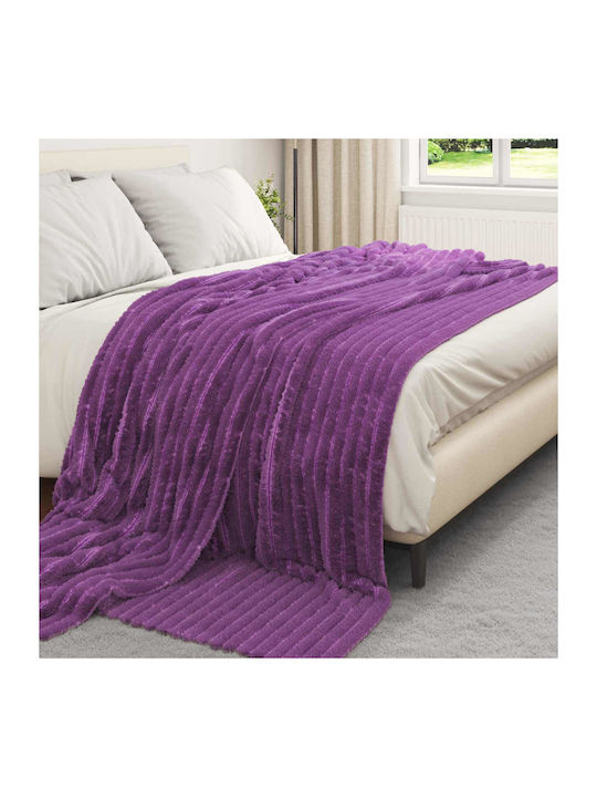vidaXL Ριχτάρι Διθέσιου Καναπέ Fleece 270x240εκ. Μοβ